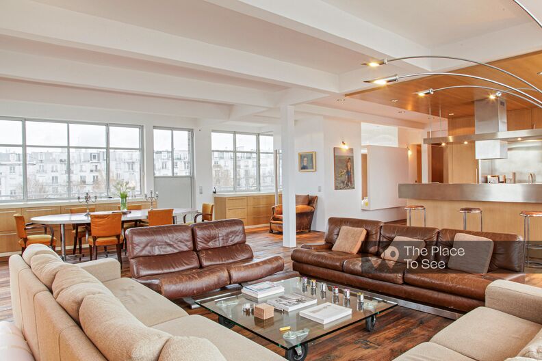 Industrial Scandinavian-style penthouse breathtaking view on Paris
