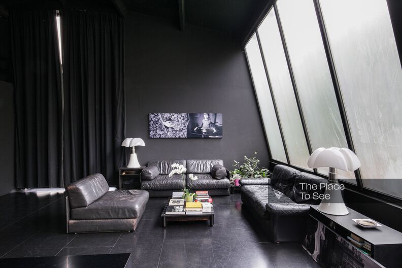 All black photo studio