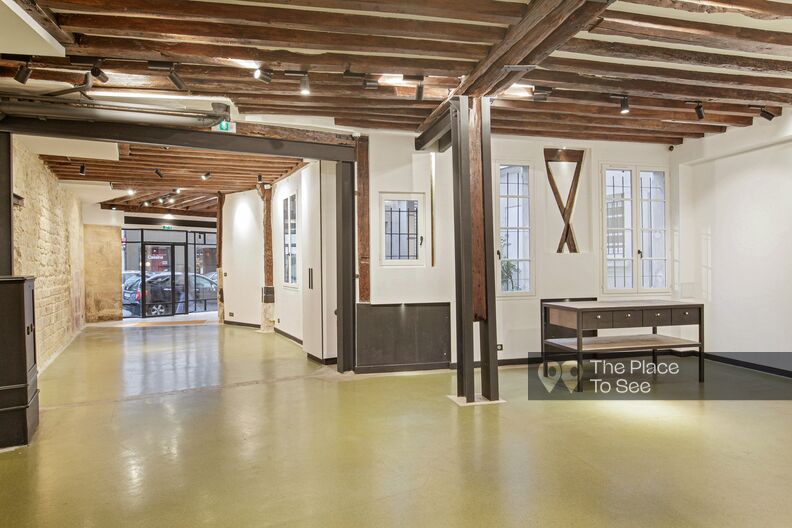 Store with wood beams and stone walls
