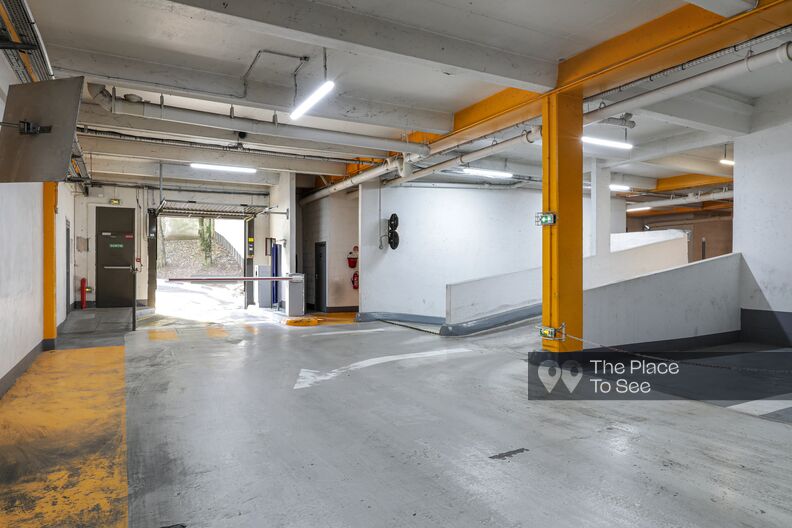 Indoor colored parking lot