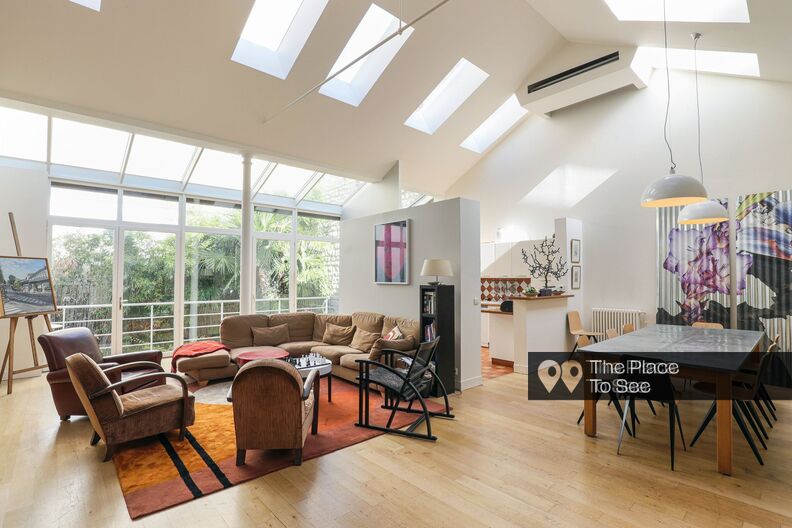 Modern duplex apartment with patio