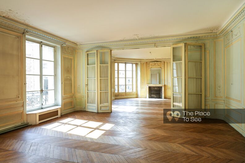 Faded empty Haussmannian apartment