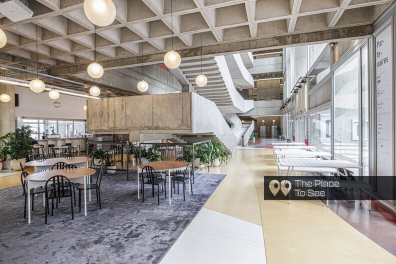 Sixties brutalist concrete building