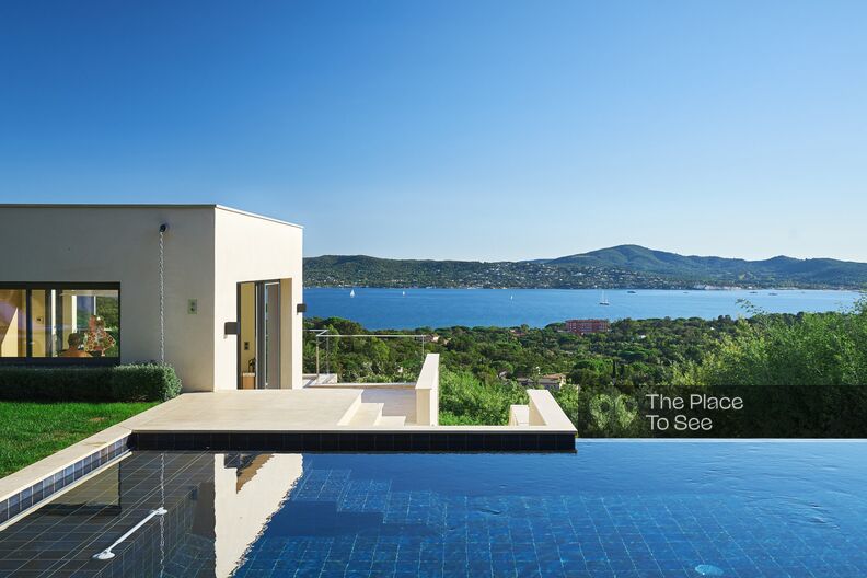 Architect house with infinity pool and sea view