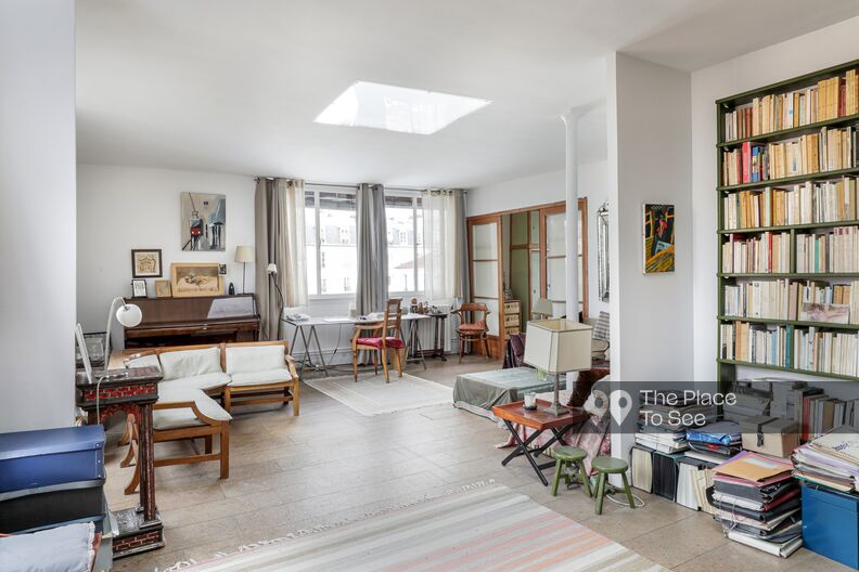 An author's apartment on the top floor of a Parisian building