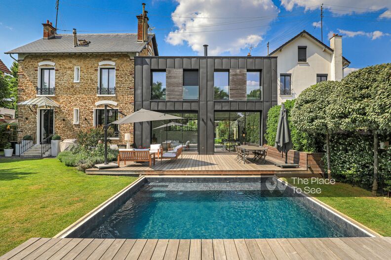 Meulière avec extension moderne