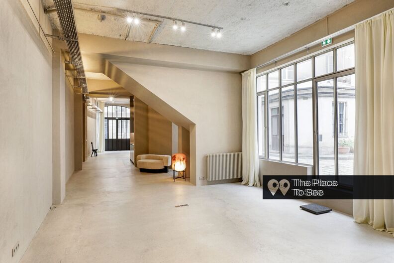 Clean Art gallery with concrete walls and floor