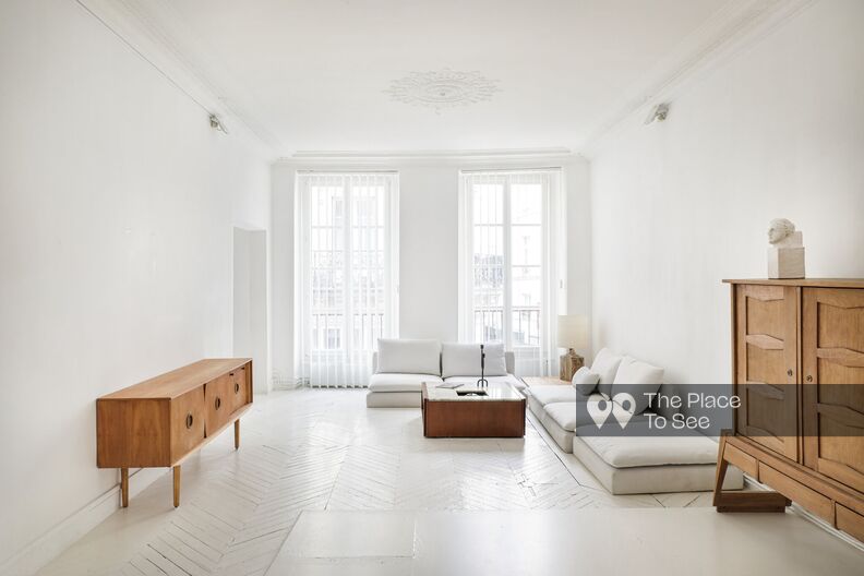 White clean apartment with Scandinavian vintage furniture