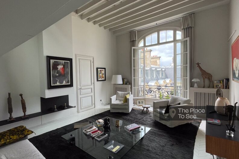Parisian triplex rooftop with Eiffel Tower view