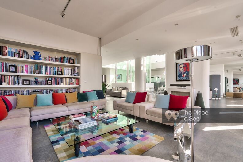 Sleek loft with central skylight