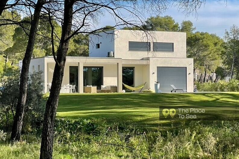 Contemporary architect-designed house with a view of the pine forest