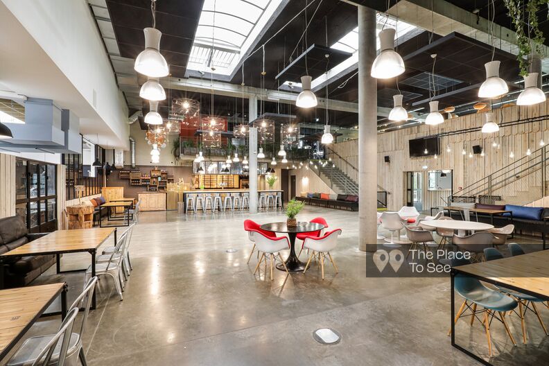 Reception area with several professional kitchens