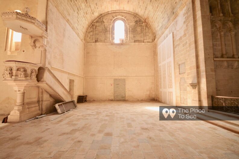 Empty church with beautiful light