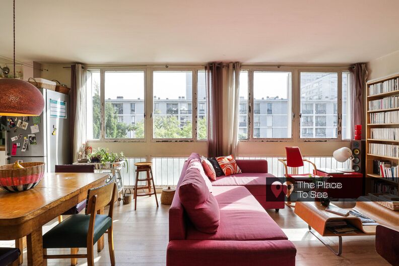 Colorful apartment in a social housing complex