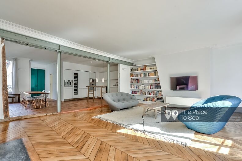 Parisian apartment with large living room