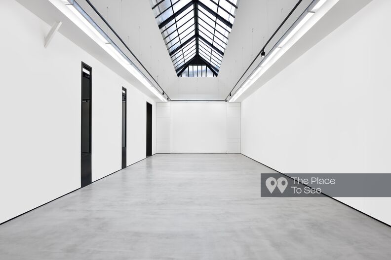 Gallery on courtyard with large glass roof