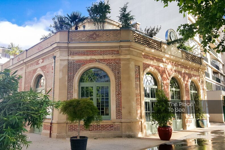 Reception area in a former train station