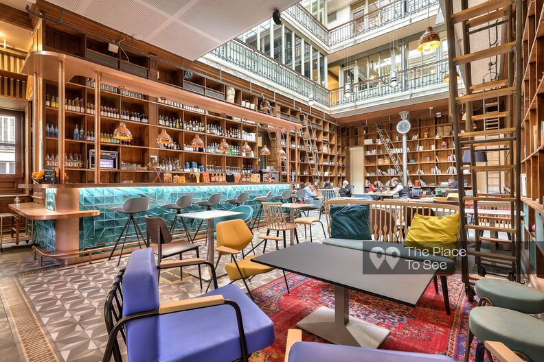 Coworking space and its bar-restaurant