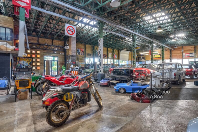 Classic car garage and workshop