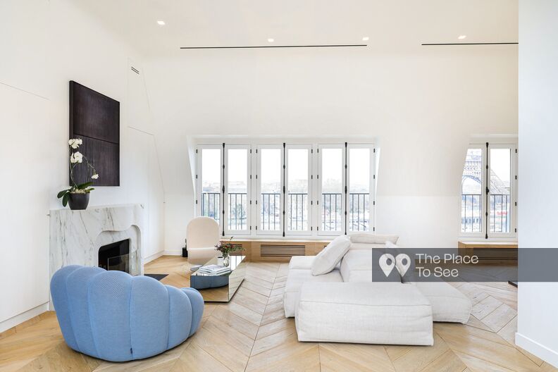 Contemporary rooftop duplex with breathtaking views of the Eiffel Tower