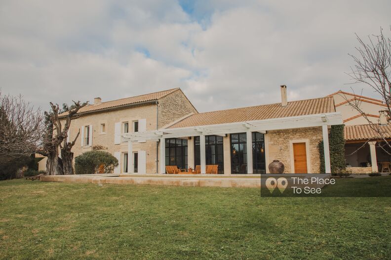 Renovated farmhouse with exposed stone