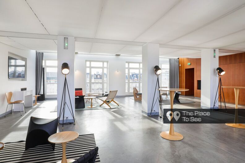 Sleek reception areas with concrete floors