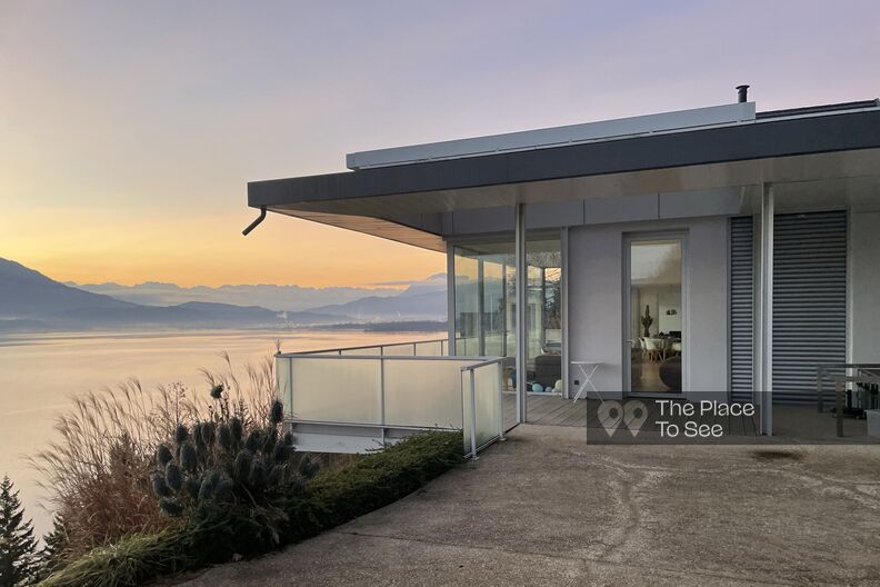Maison contemporaine vue lac