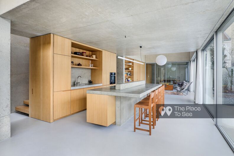 Minimalist architect-designed house in wood and concrete