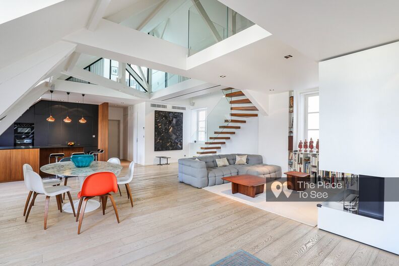 Designer duplex loft under the roof