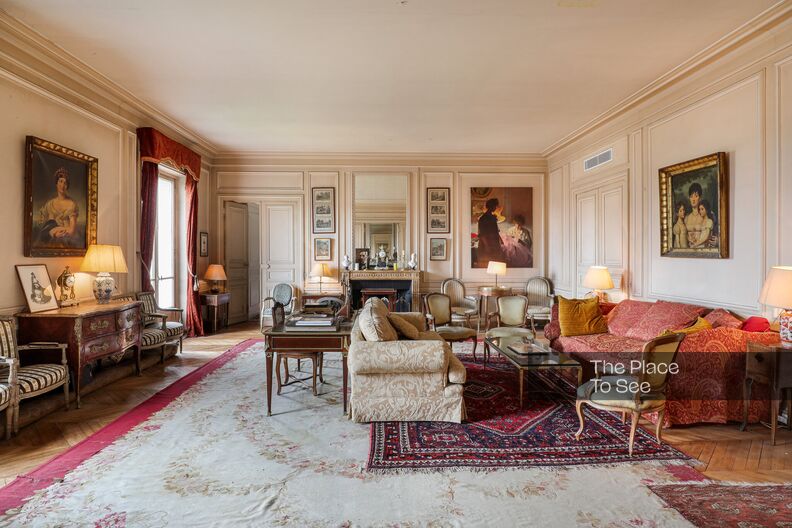 Patinated Parisian apartment with Eiffel Tower views