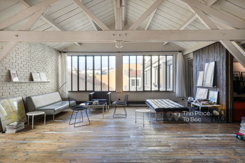 Sleek Scandinavian bohemian loft with patio
