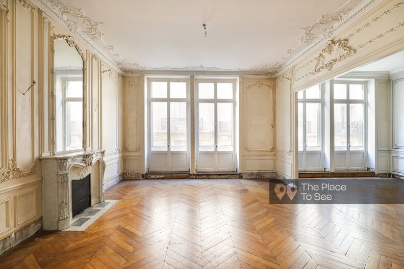 Atmospheric empty private mansion featuring raw, timeworn interiors