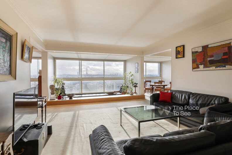 High-end 1970s duplex penthouse featuring a rooftop terrace