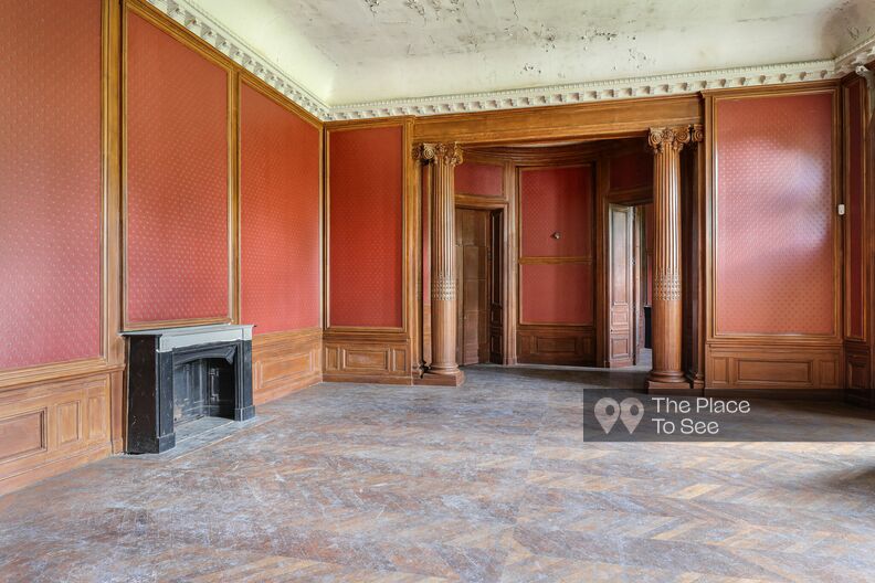 Abandoned 19th-century manor house in the forest