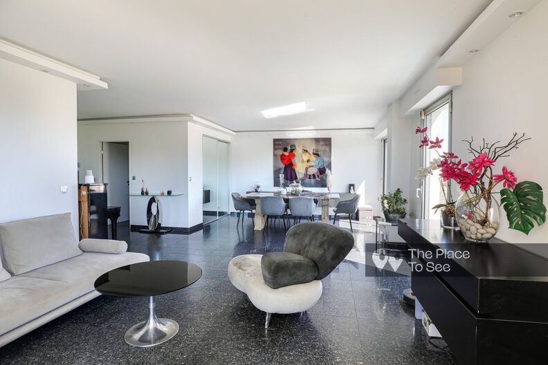 Modern apartment with rooftop terrace and views over the rooftops of Paris